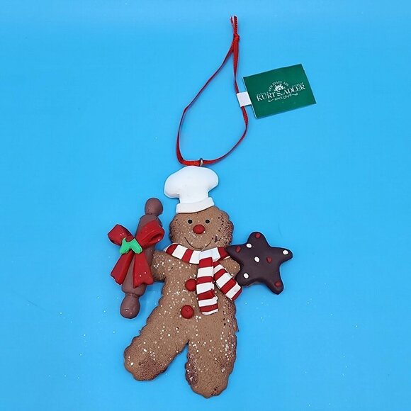 Kurt S. Adler Gingerbread Man Chef Ornament Frosted Faux Cookie Fake Bake v1 - Picture 4 of 9